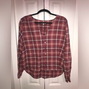 Madewell button down plaid blouse - L